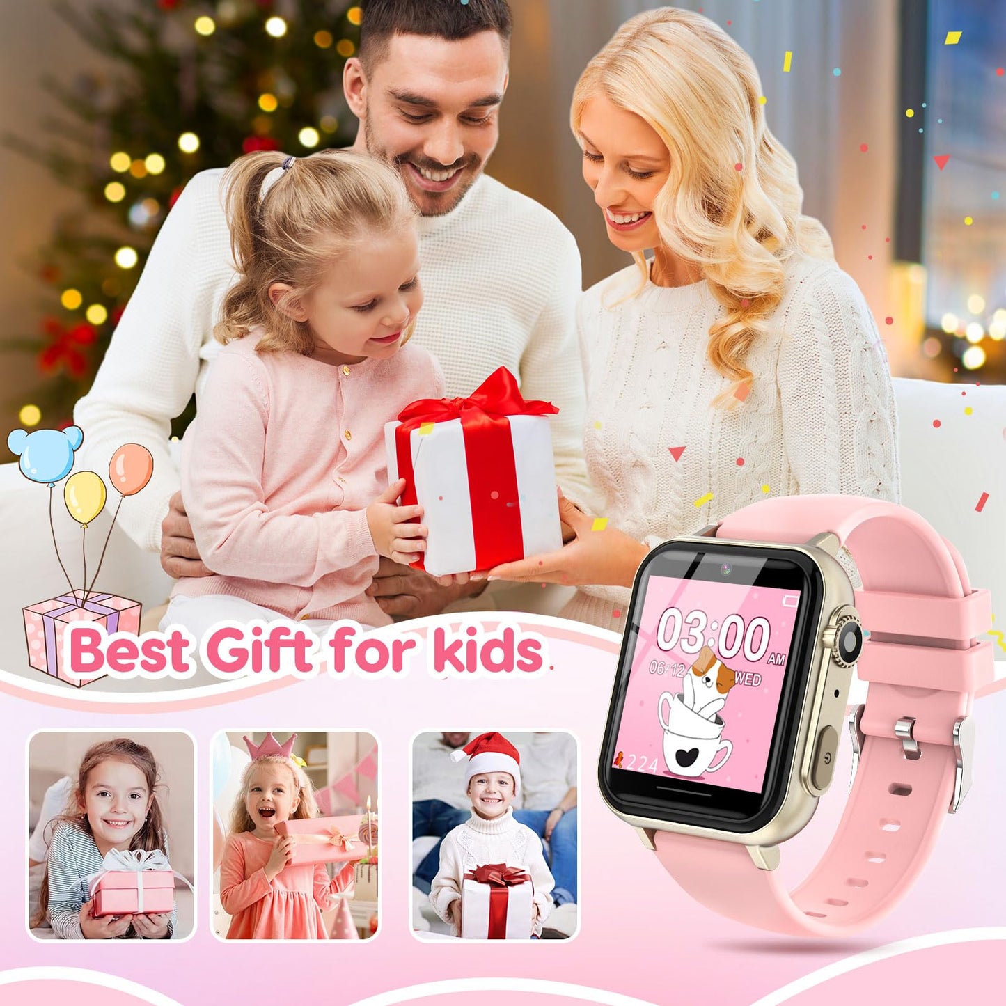 cjc Smart Watch for Kids — Gift for Girls 4–12 | 30+ Games, Learning Cards