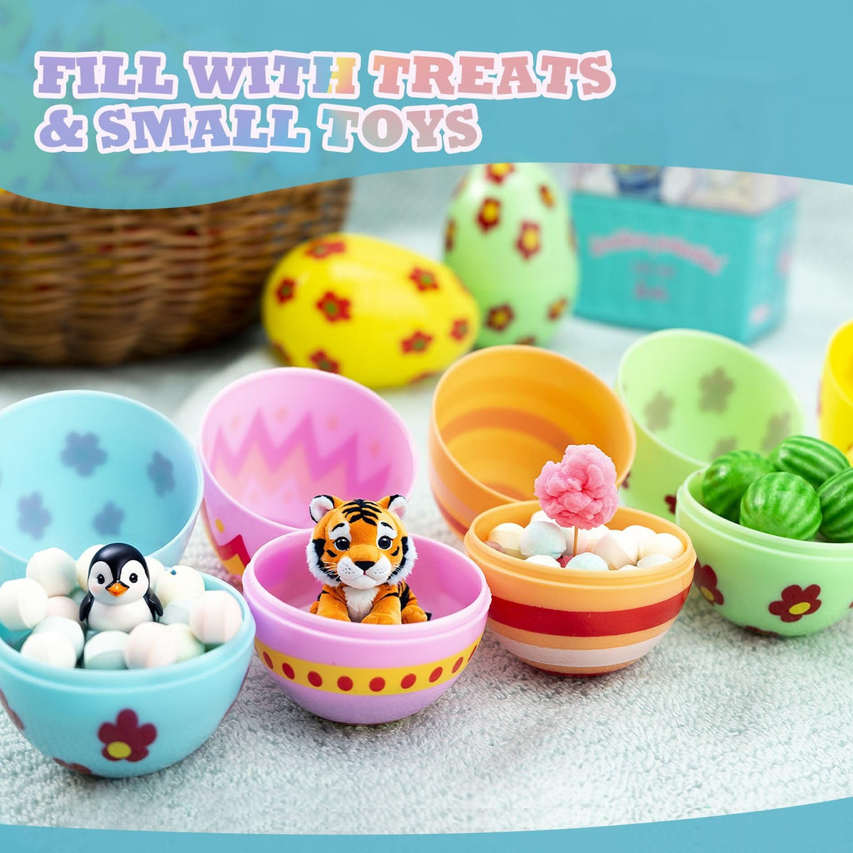 CJYGEGE 3-Inch Jumbo Easter Eggs – 30 Pack for Egg Hunts, Baskets & Party Favors