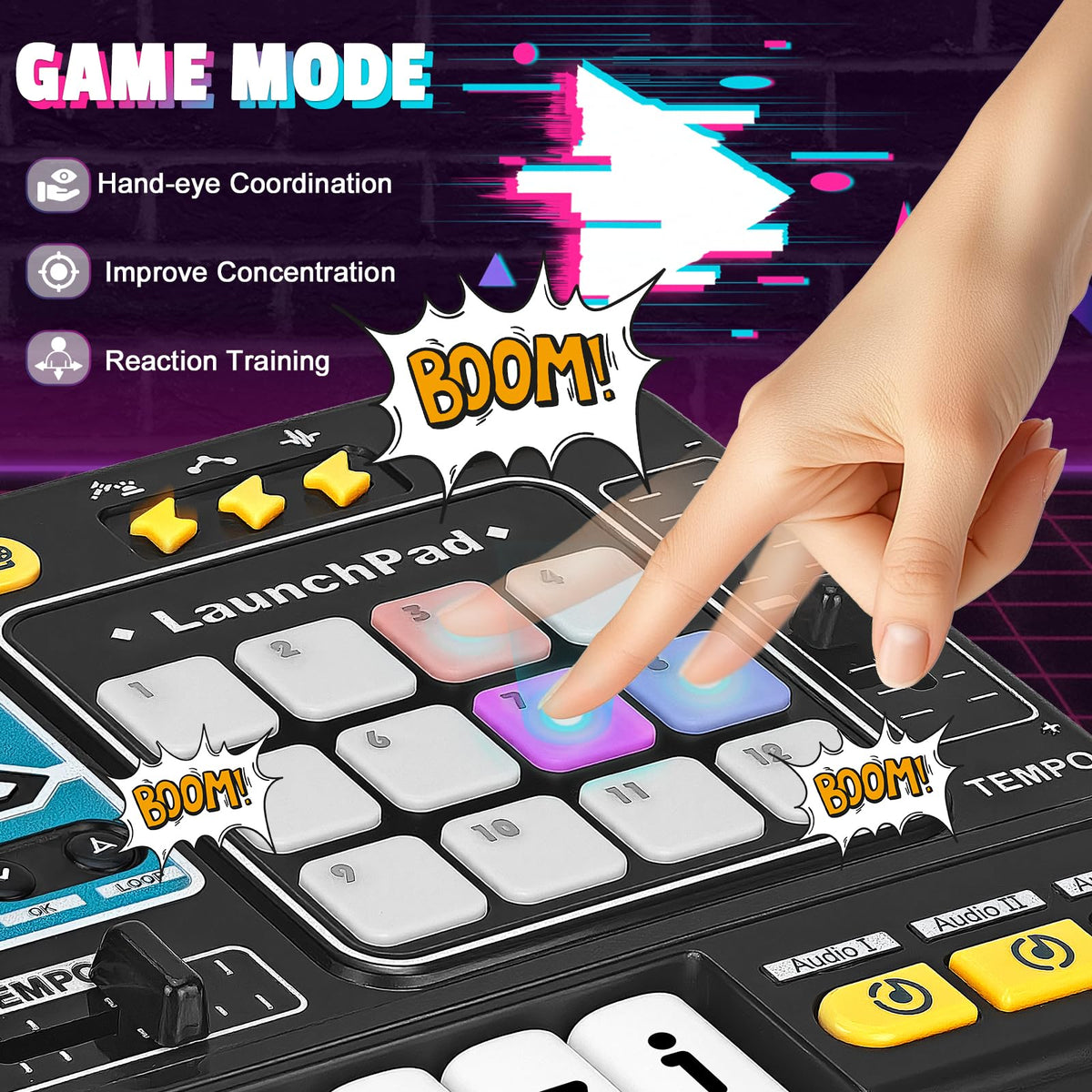 CL FUN DJ Mixer for Kids – Toddler DJ Turntable with Lights, Game Mode & Microphone | Gift for Ages 3-6