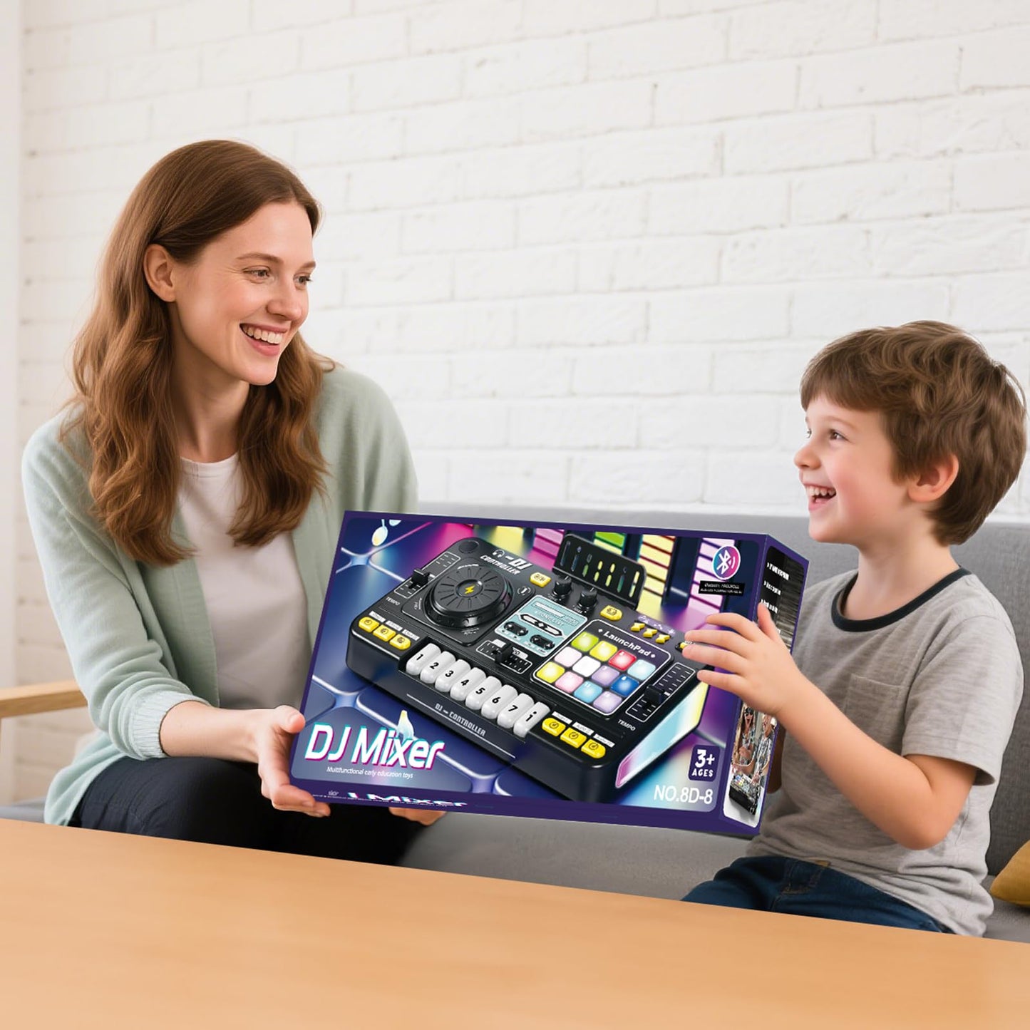 CL FUN DJ Mixer for Kids – Toddler DJ Turntable with Lights, Game Mode & Microphone | Gift for Ages 3-6