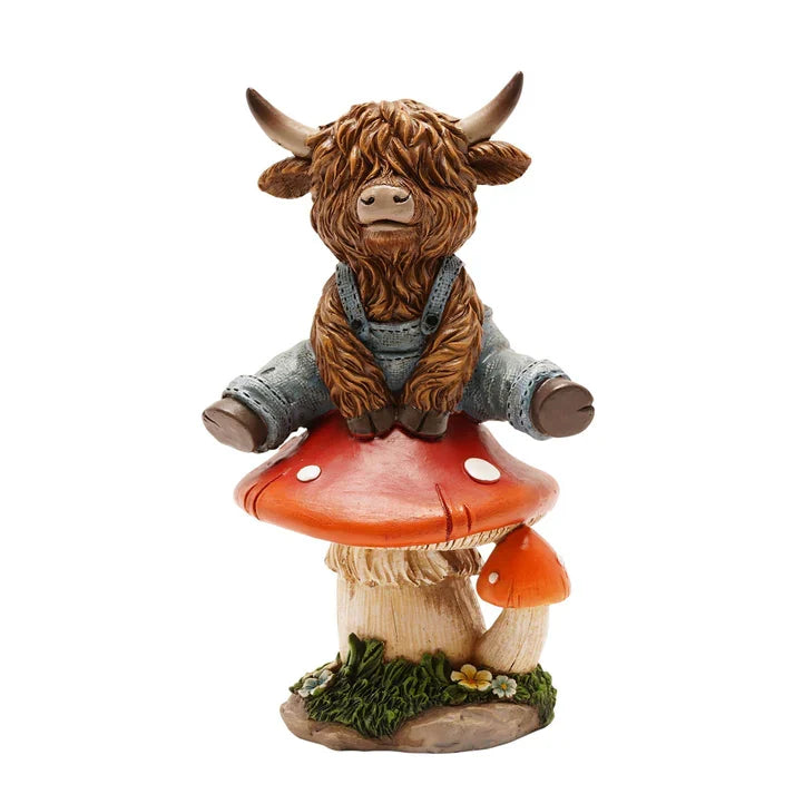 Country Living Highland Cow on Mushroom