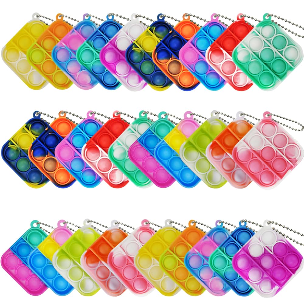 Clanam 30 Pcs Mini Pop Bubble Fidget Toys — Party Favors & Classroom Prizes