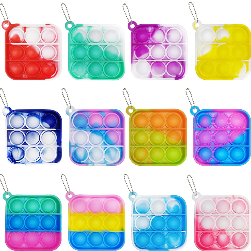 Clanam 12 Pcs Mini Pop Bubble Fidget Toys – Party Favors & Classroom Prizes