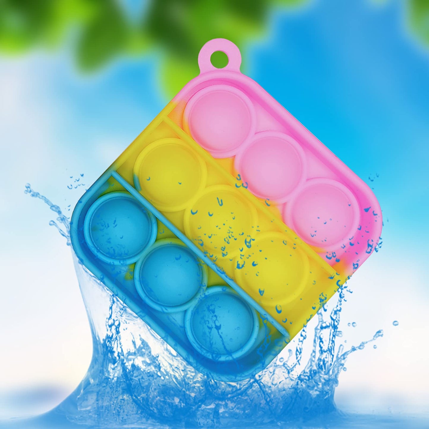 Clanam 30 Pcs Mini Pop Bubble Fidget Toys – Silicone Keychain Set for Party Favors and Prizes