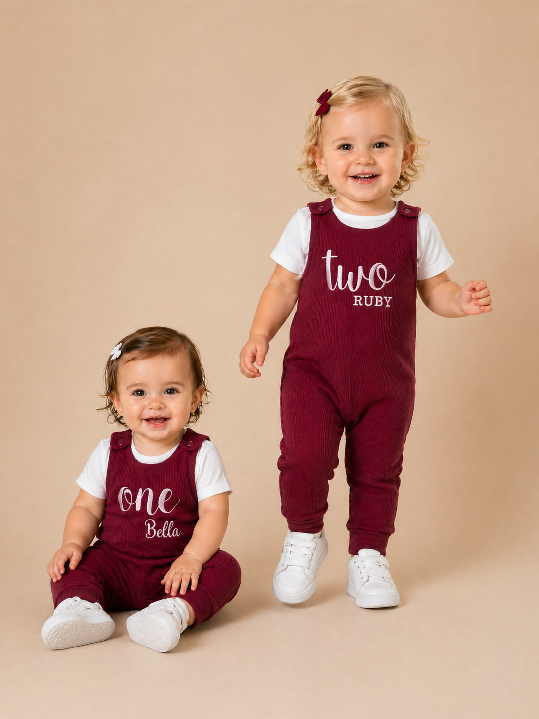 Claret Red Personalised or Plain Dungarees