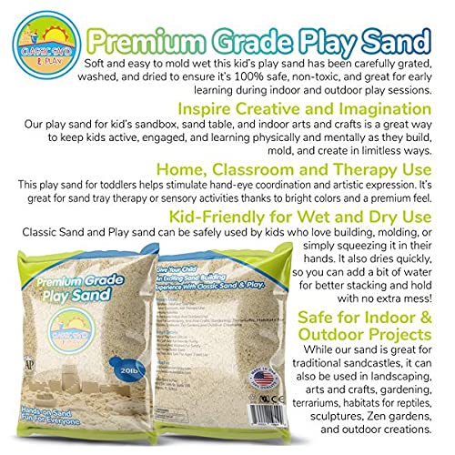 Classic Sand & Play Sand – 20 lb Natural, Non-Toxic Sandbox & Therapy Sand
