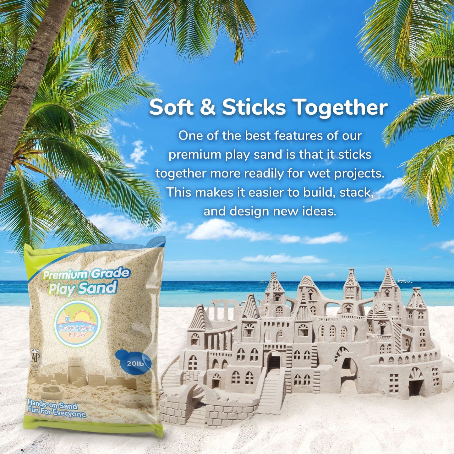 Classic Sand & Play Sand – 20 lb Natural, Non-Toxic Sandbox & Therapy Sand