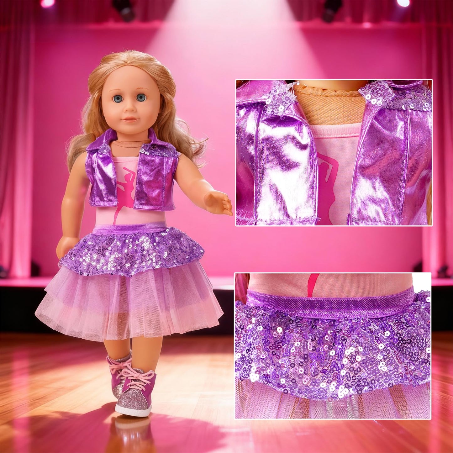 Clbaby 18-Inch Doll Clothes Set – 19-Piece Fashion Outfit Collection for 18-Inch Dolls