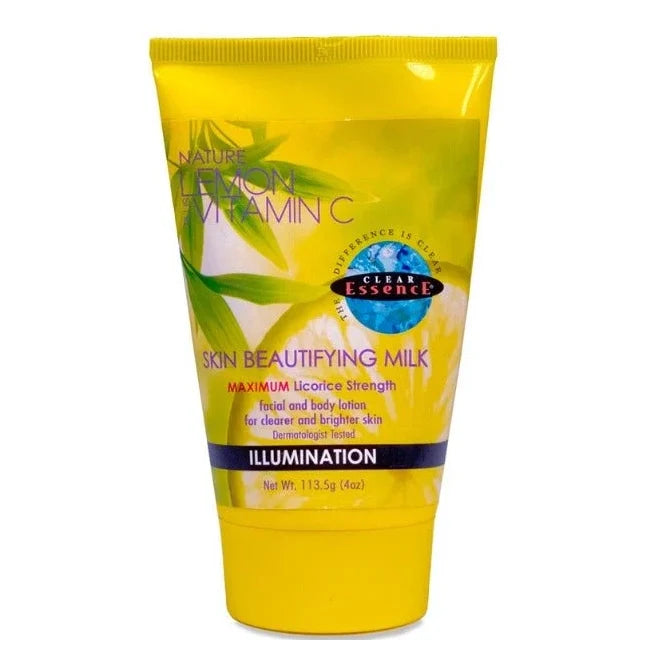 Clear Essence Lemon Plus Vitamin C Skin Beautifying Milk for Brightening & Even Tone 4 oz