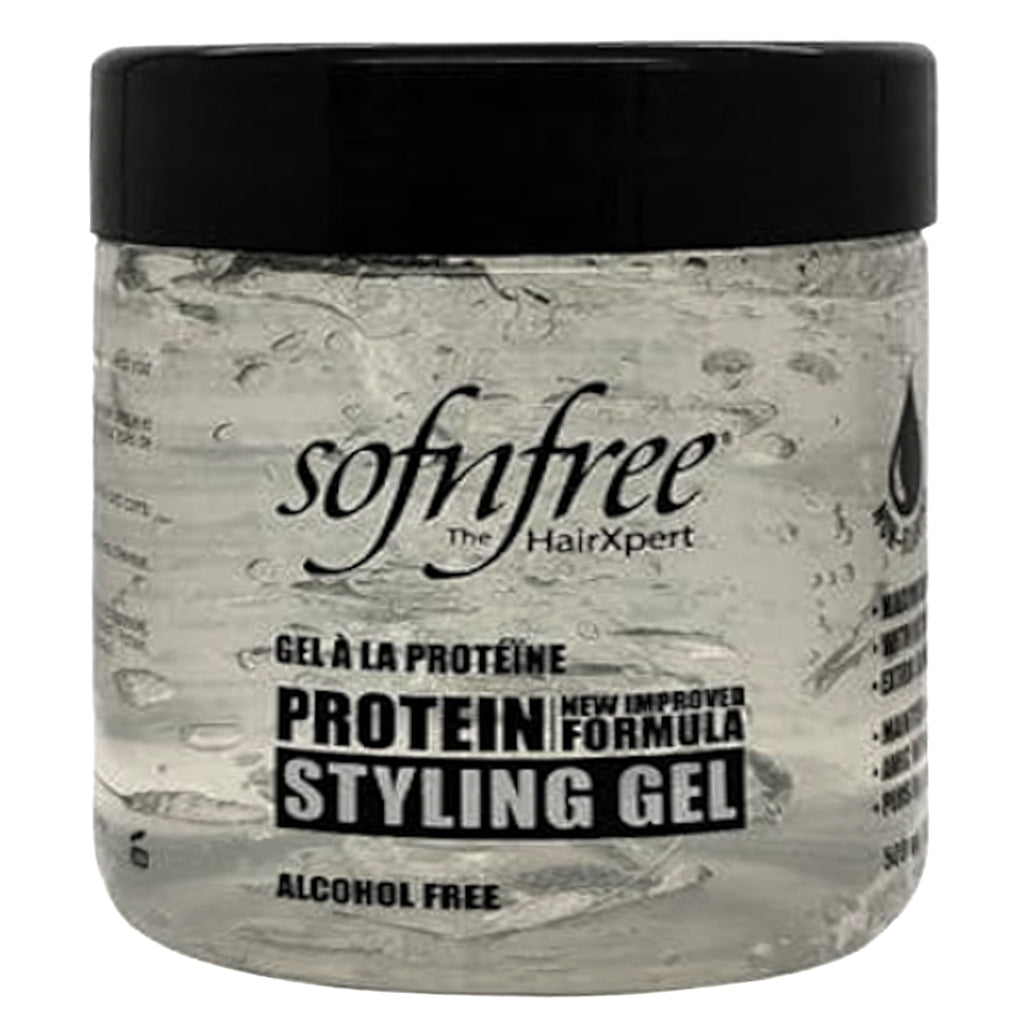 Sofn'free Protein Styling Gel Clear: Define & Hold Styles with Protein for Healthy Hair 500 ml/16.91 oz