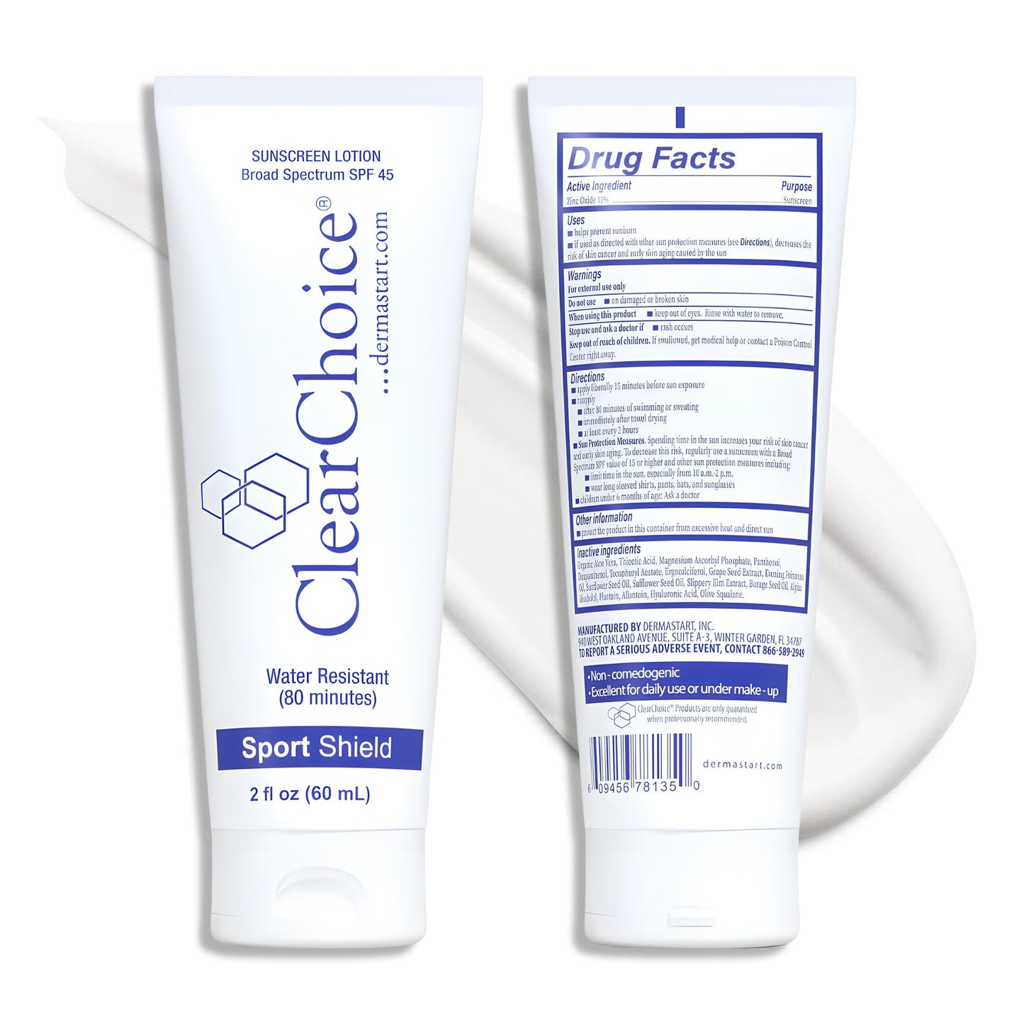 ClearChoice Sport Shield SPF 45 – Mineral Sunscreen & Moisturizer | No White Cast | 60 ml