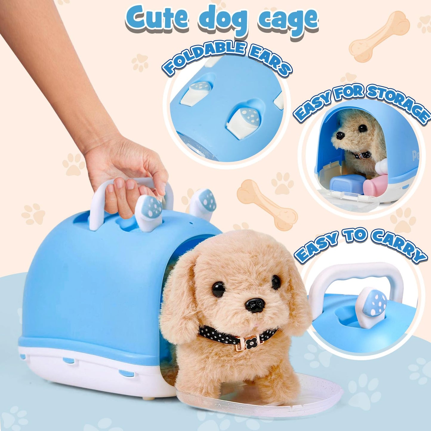 Cleboen 14pc Robot Dog Toy Set for Kids – Interactive Plush Puppy with Walk & Bark
