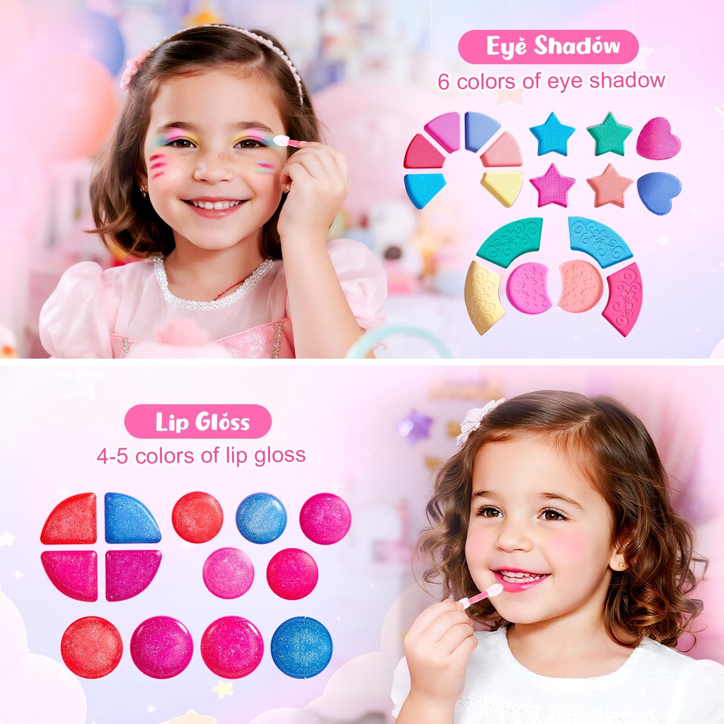 Cleboen 12-Pack Kids Makeup Blind Balls – Surprise Lip Gloss & Eyeshadow