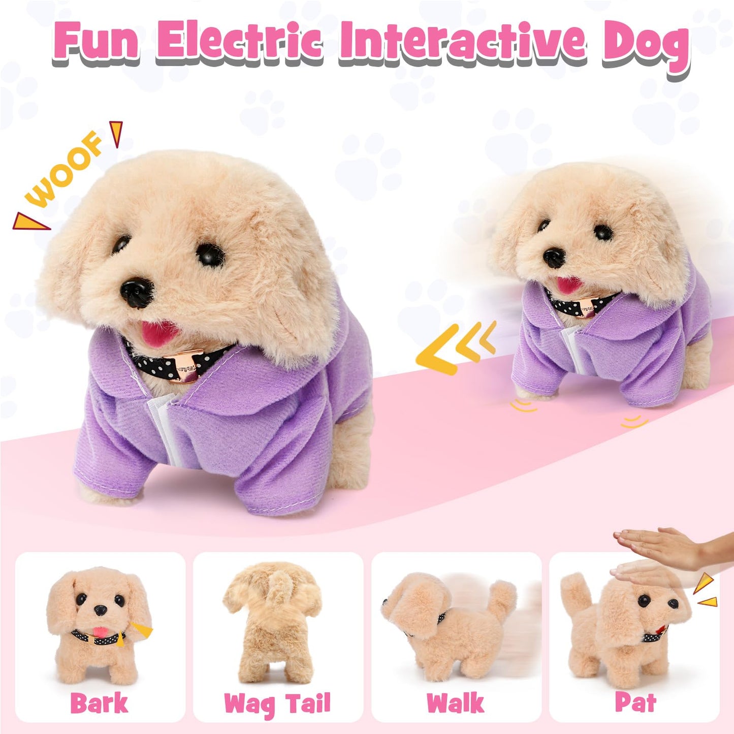Cleboen 17pcs Robot Dog Toys for Kids — Interactive Walk & Bark Puppy Playset