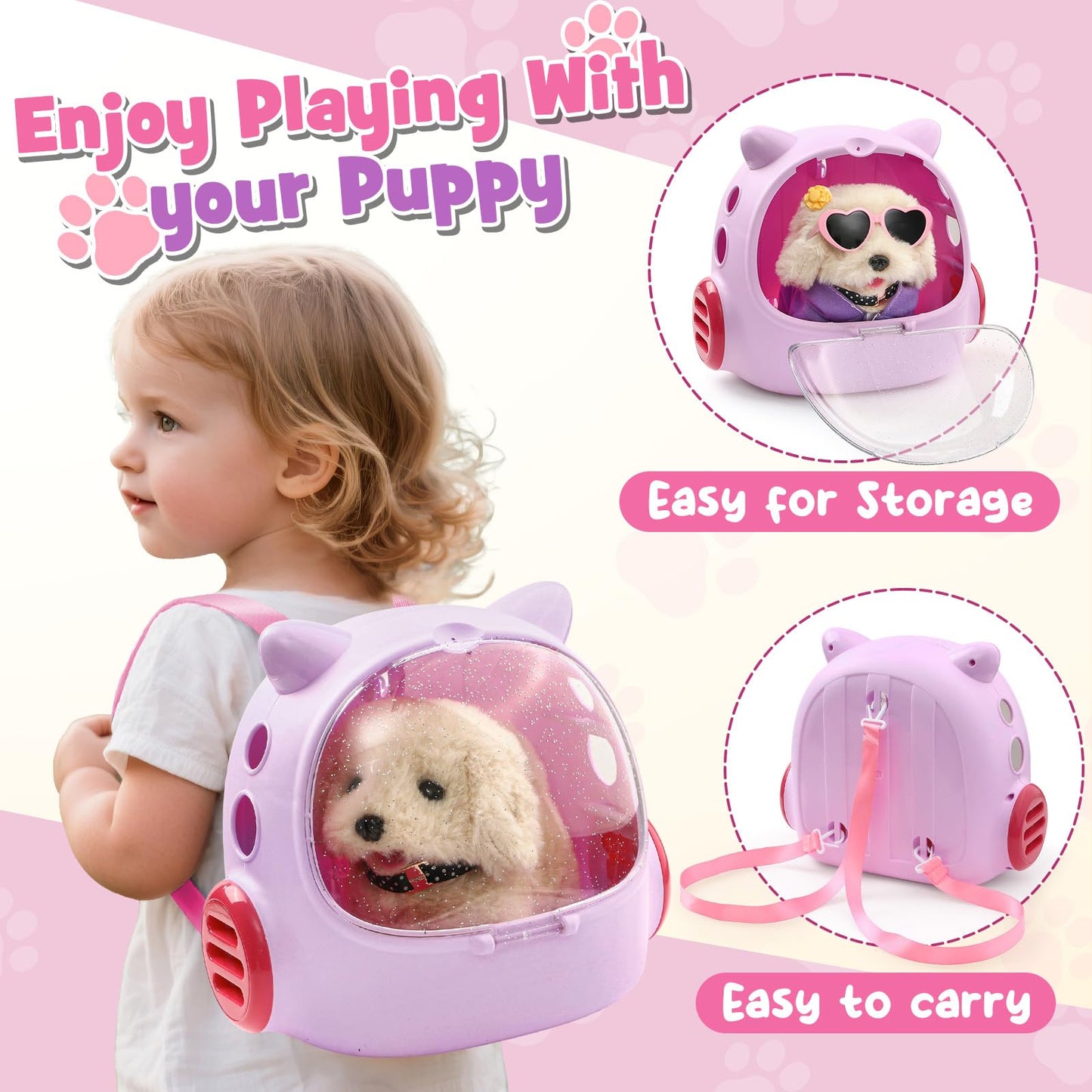 Cleboen 17pcs Robot Dog Toys for Kids — Interactive Walk & Bark Puppy Playset