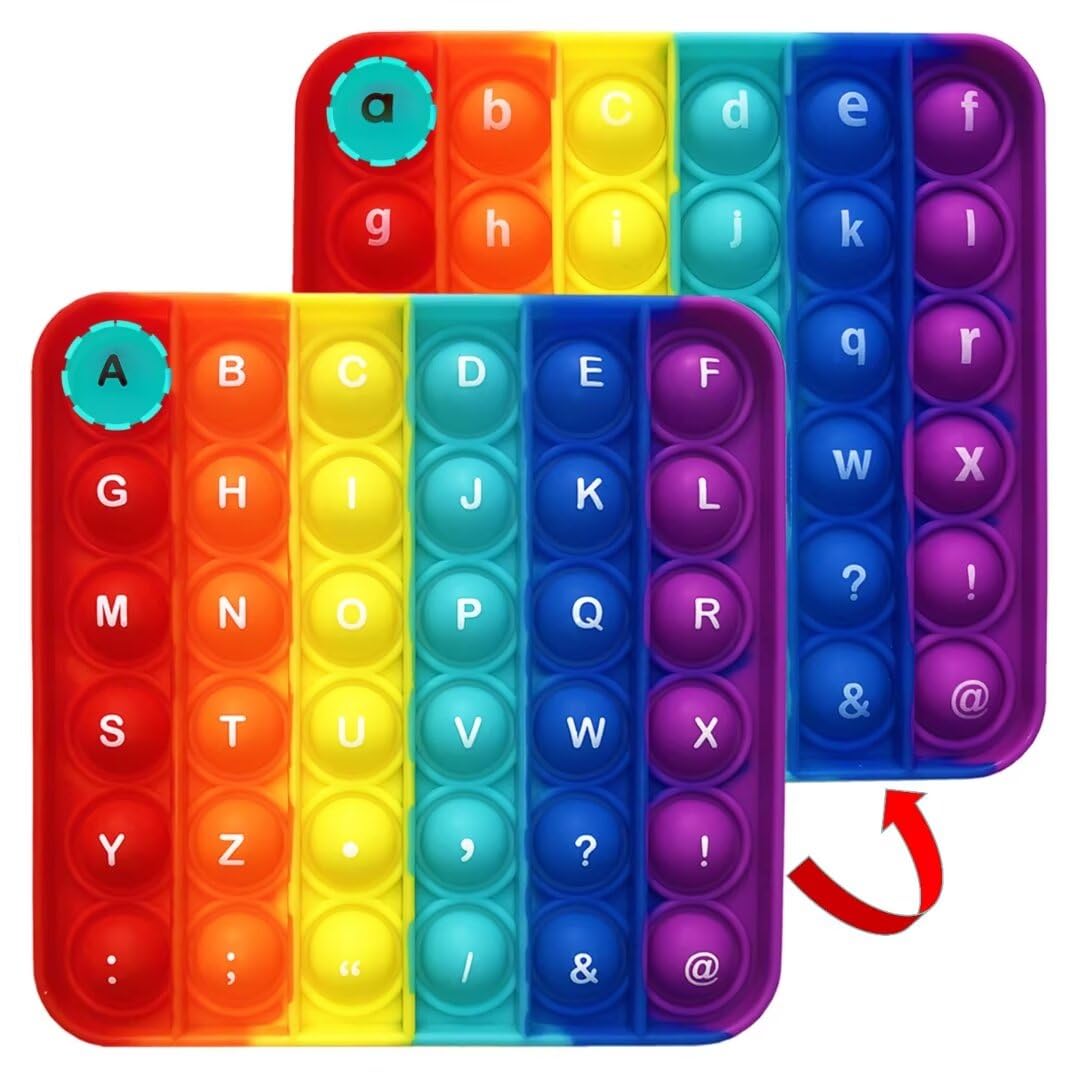 CleCoCenCir Alphabet Popper Fidggety Toy – Stress-Relief Sensory Popping for Preschool Alphabet Learning