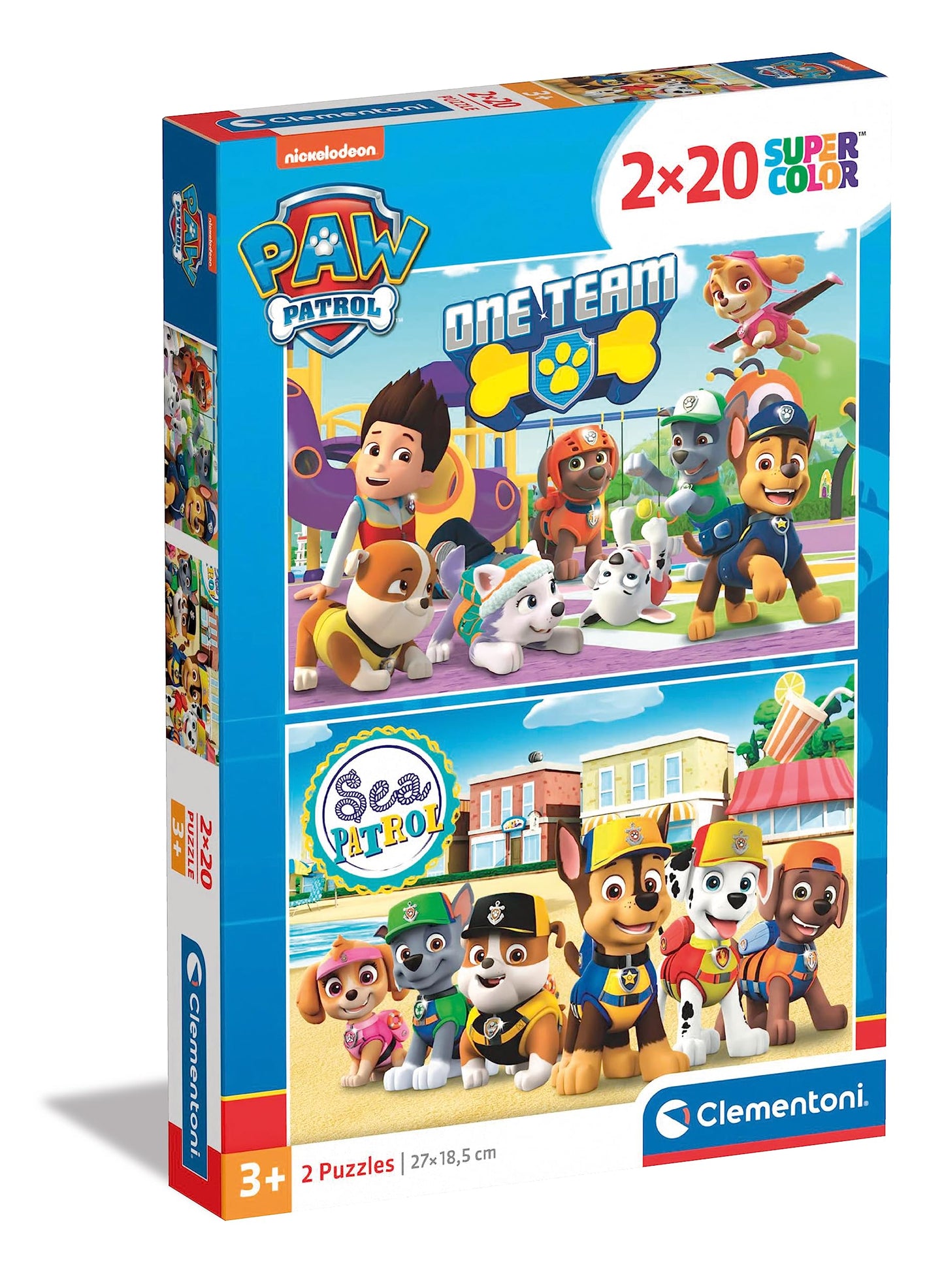 Clementoni Paw Patrol Puzzle 2x20 Pieces – 29 x 19 cm, Ages 3+
