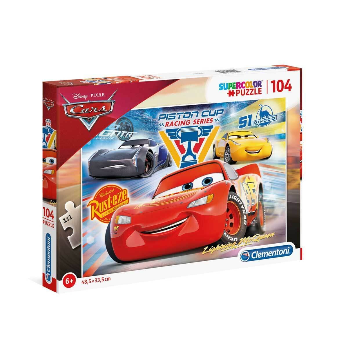 Clementoni 27072 Supercolor Puzzle for Children – Cars and Piston Cup Legends, 104 Pieces