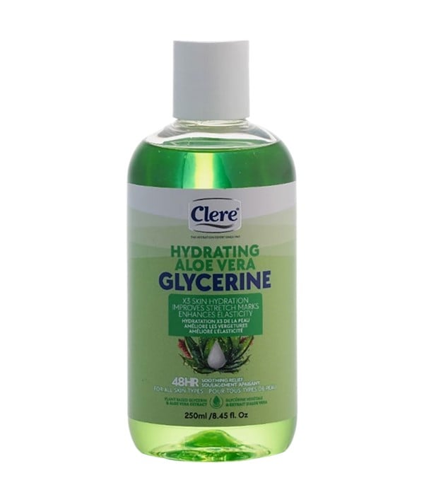 Clere Hydrating Aloe Vera Glycerine Daily Hydration for Dry Skin 250 ml/8.5 oz