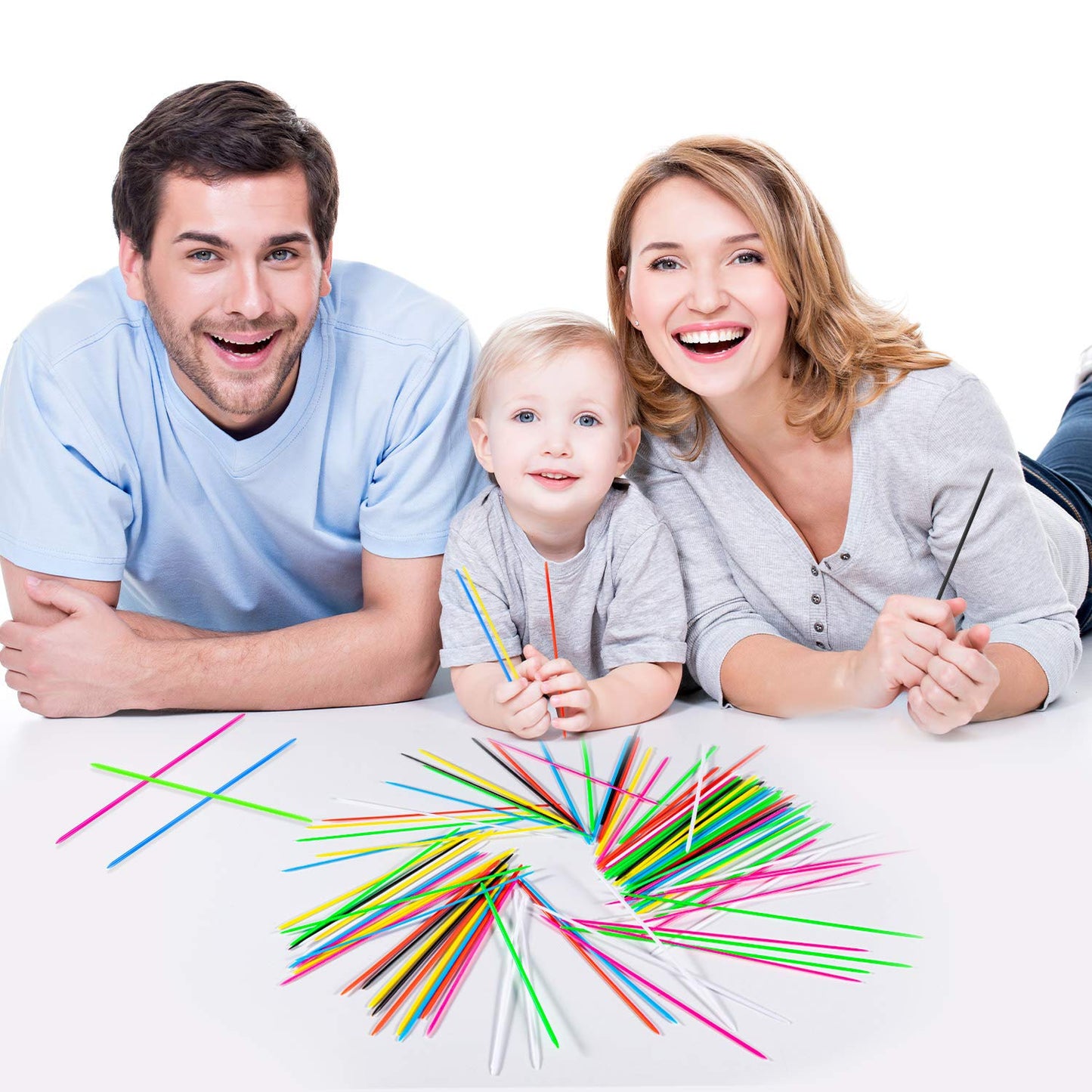 CLESDF Pick Up Sticks – 240-Piece Classic Family Game Set