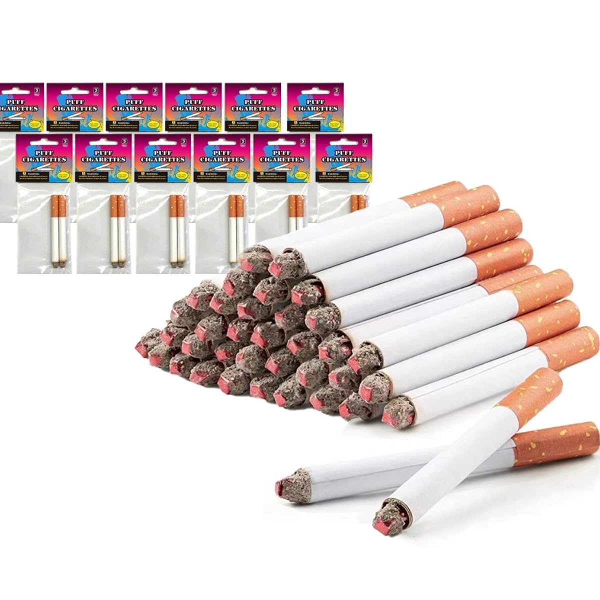 CLESEN Fake Cigarettes – 3.25-Inch Realistic Prop Cigarettes, Pack of 24 for Themed Parties & Theatre