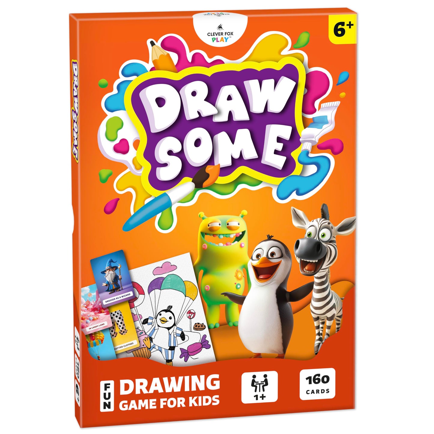 Clever Fox Drawsome Drawing Game – 160 Prompt Cards for Creative Kids