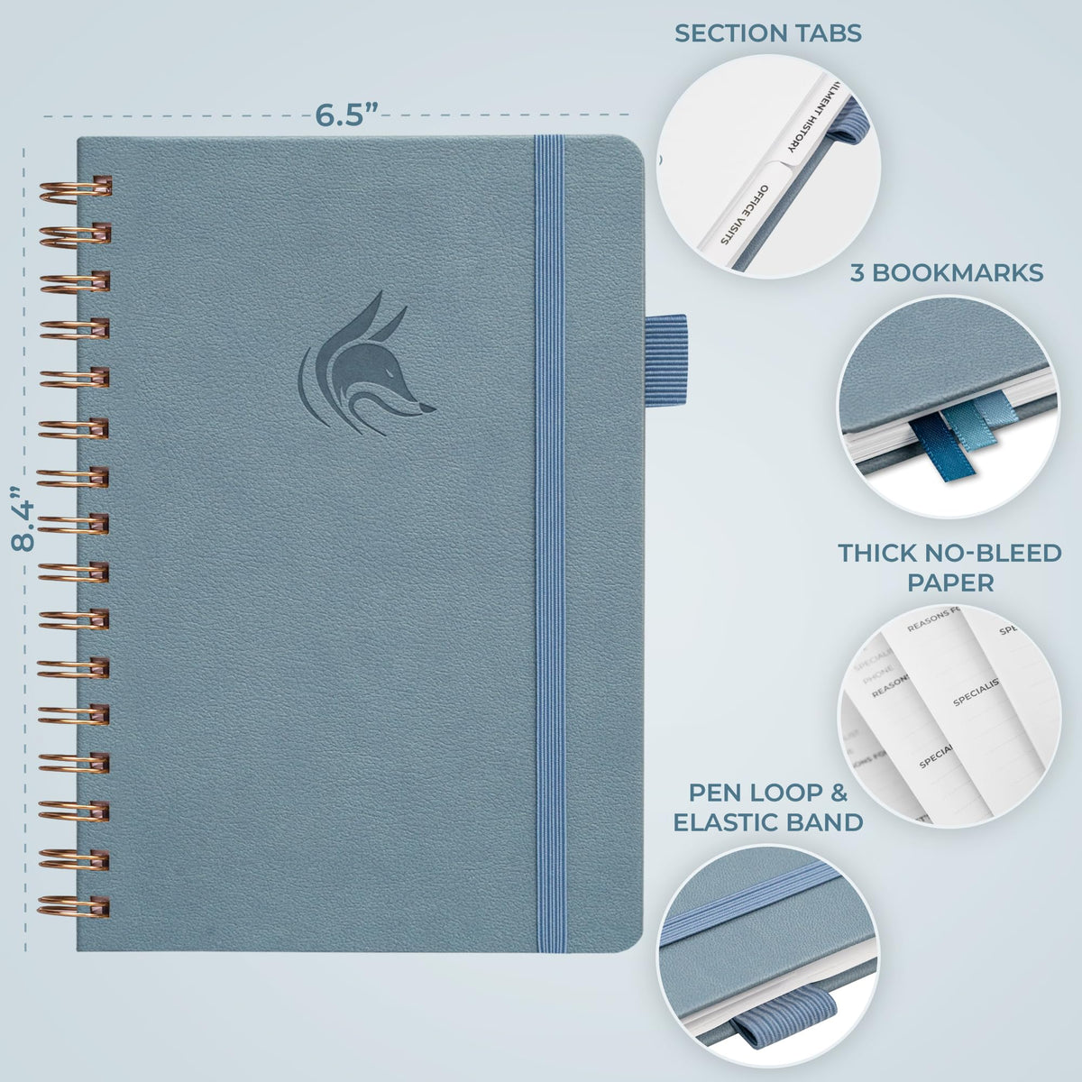 Clever Fox My Child's Health Record Keeper – Child Health Journal (Windy Blue)