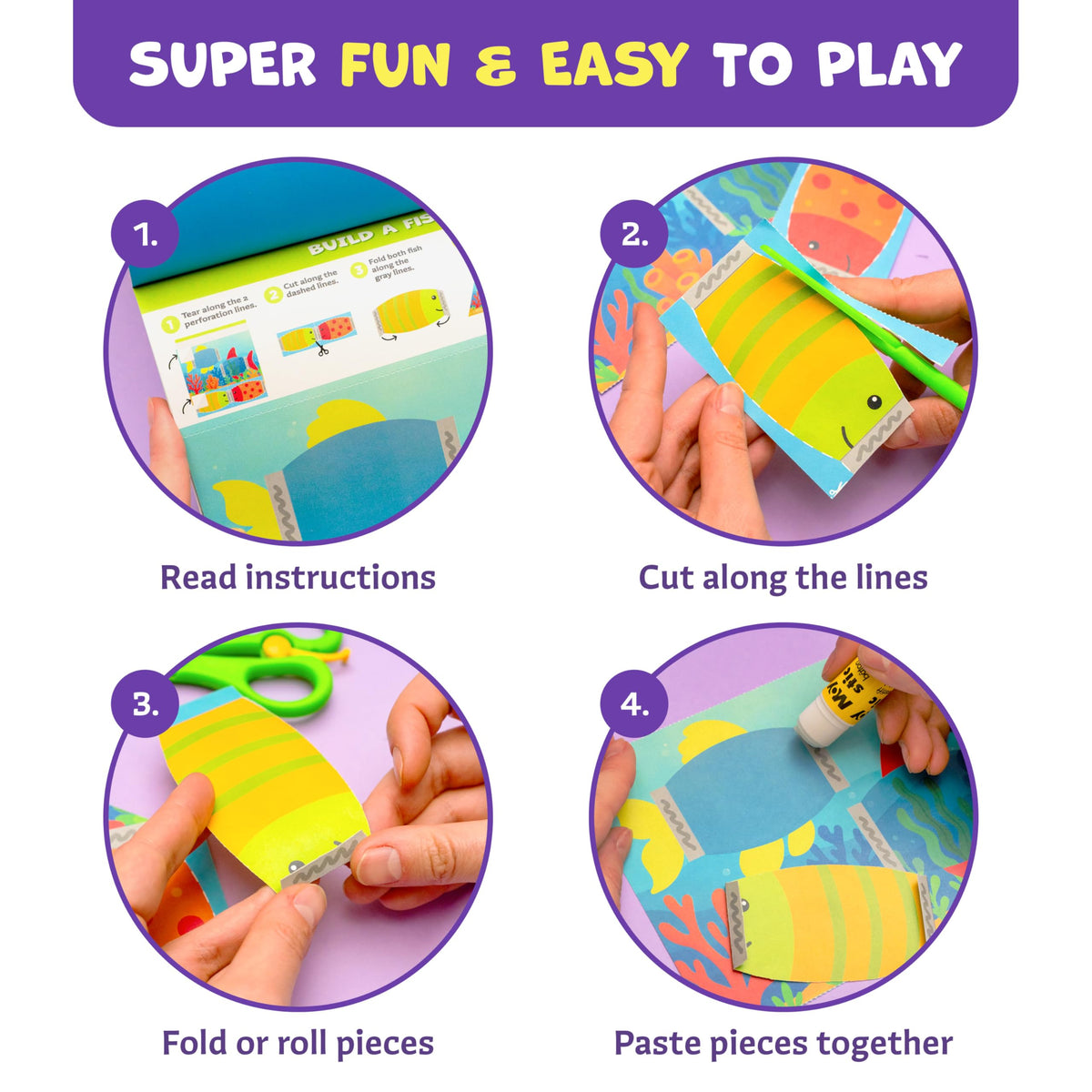 Clever Fox Play Snip & Shape – Scissor Skills Activity Book for Kids 3-7 with Safety Scissors