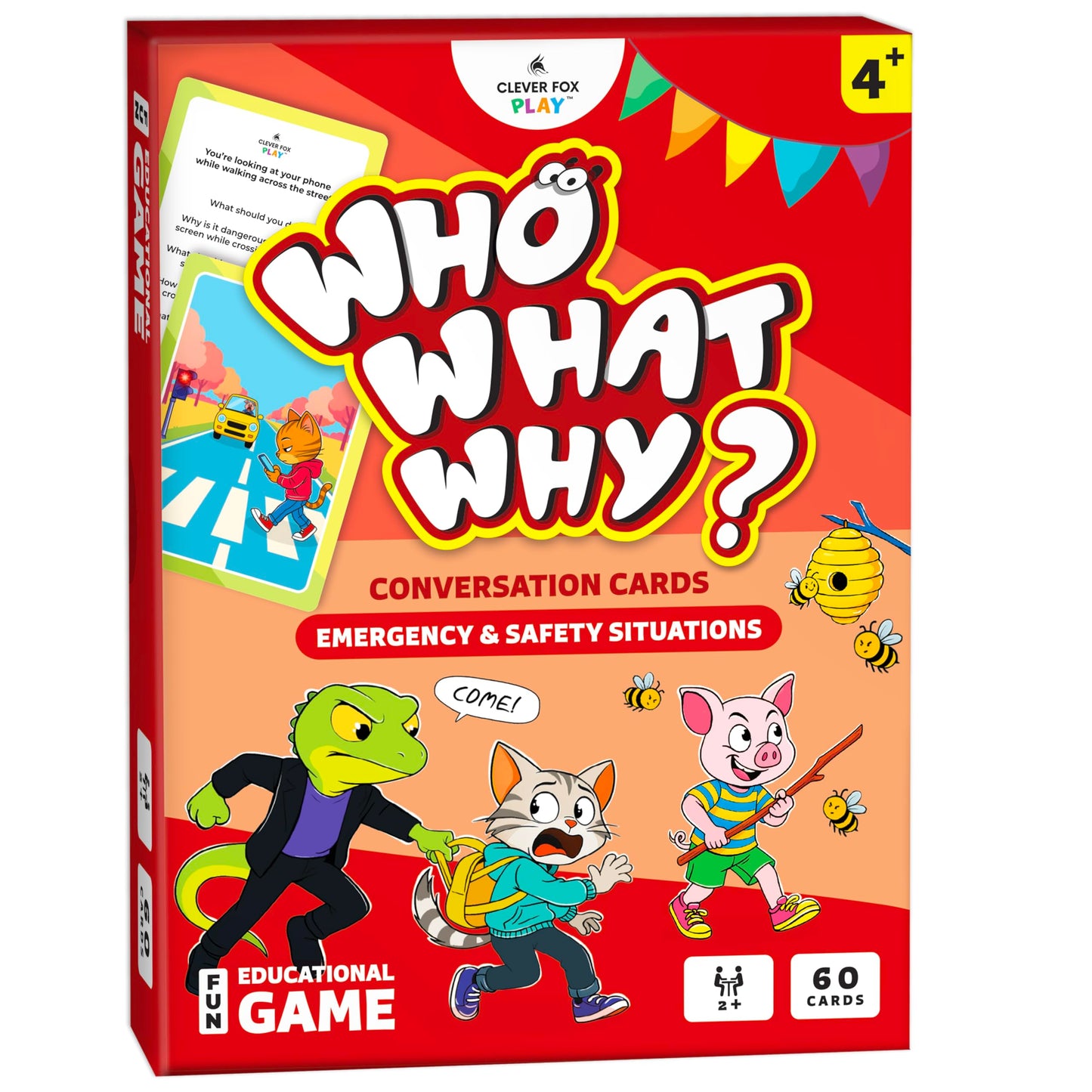 Clever Fox Play Who What Why Emergency & Safety Cards for Kids – Social Skills & Critical Thinking