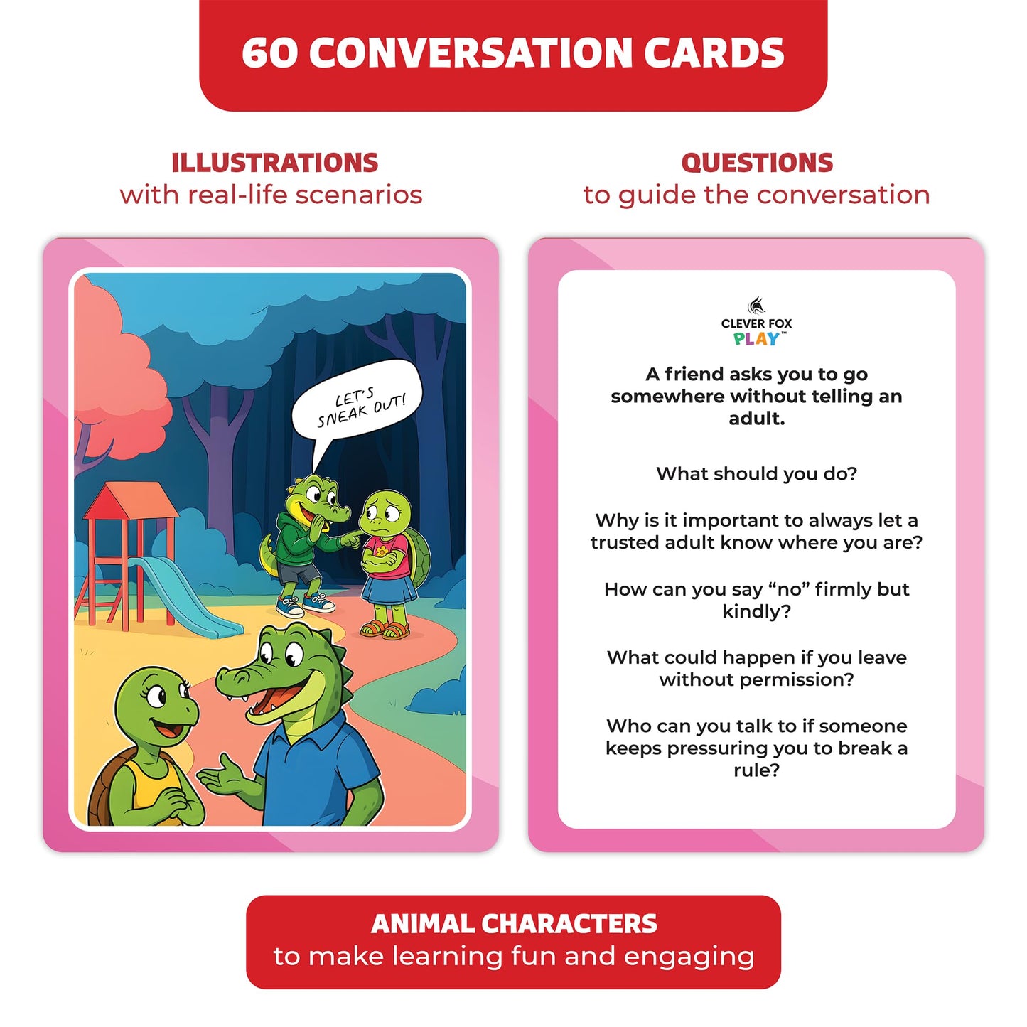 Clever Fox Play Who What Why Emergency & Safety Cards for Kids – Social Skills & Critical Thinking