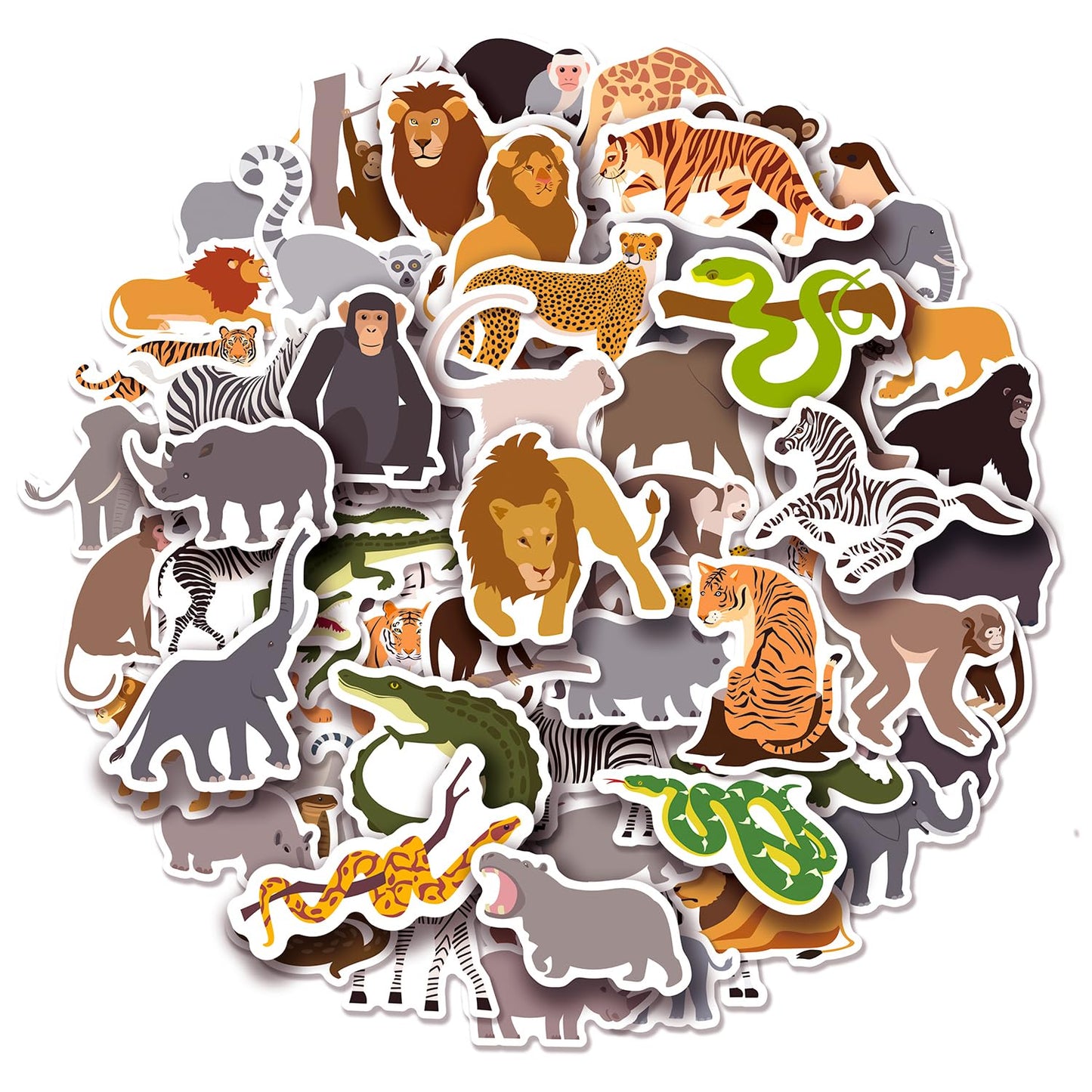 Cleverplay 100 Pack Jungle Safari Stickers – Party Favors & Decorations