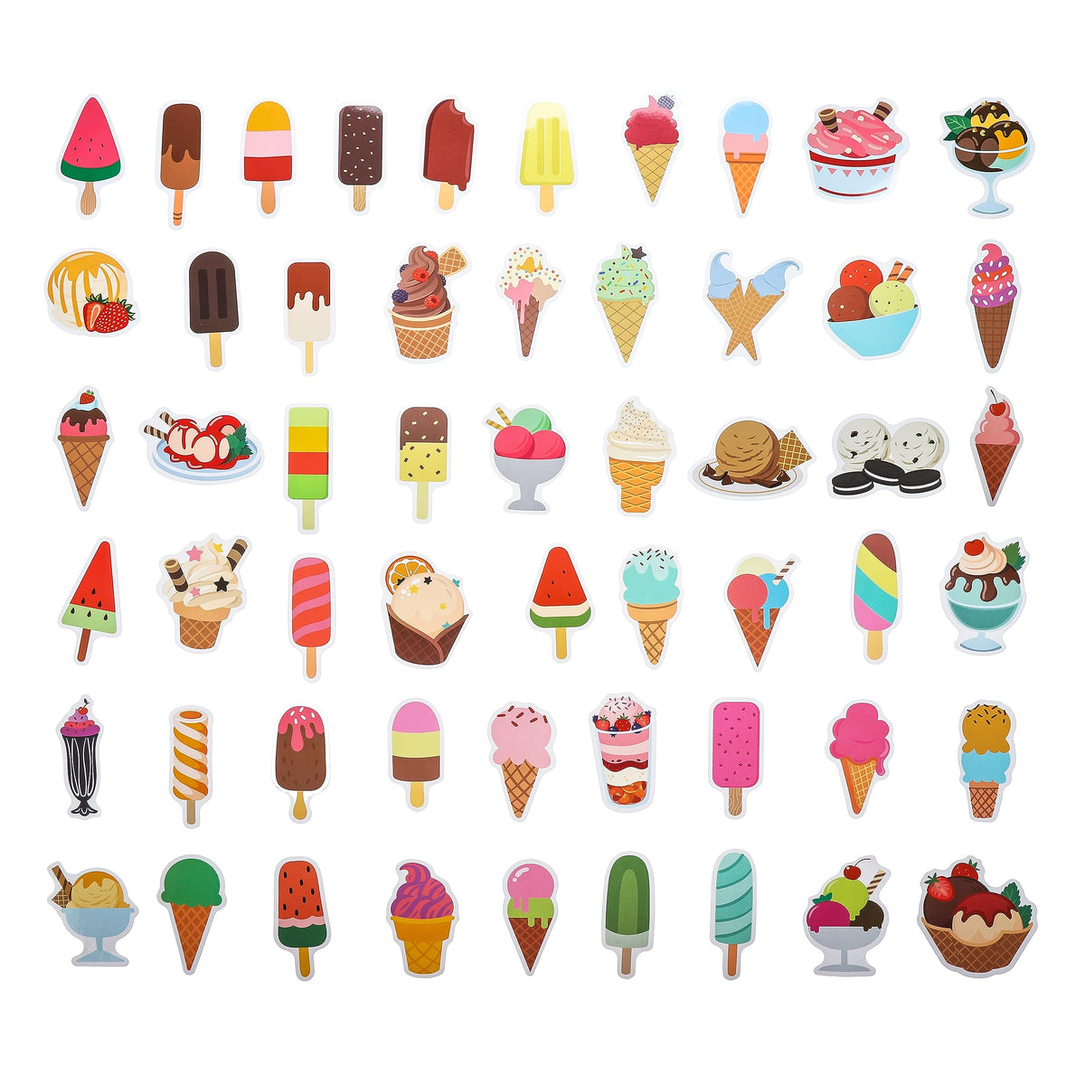 Cleverplay 100 Pack Ice Cream Stickers – Party Favors & Birthday Decor