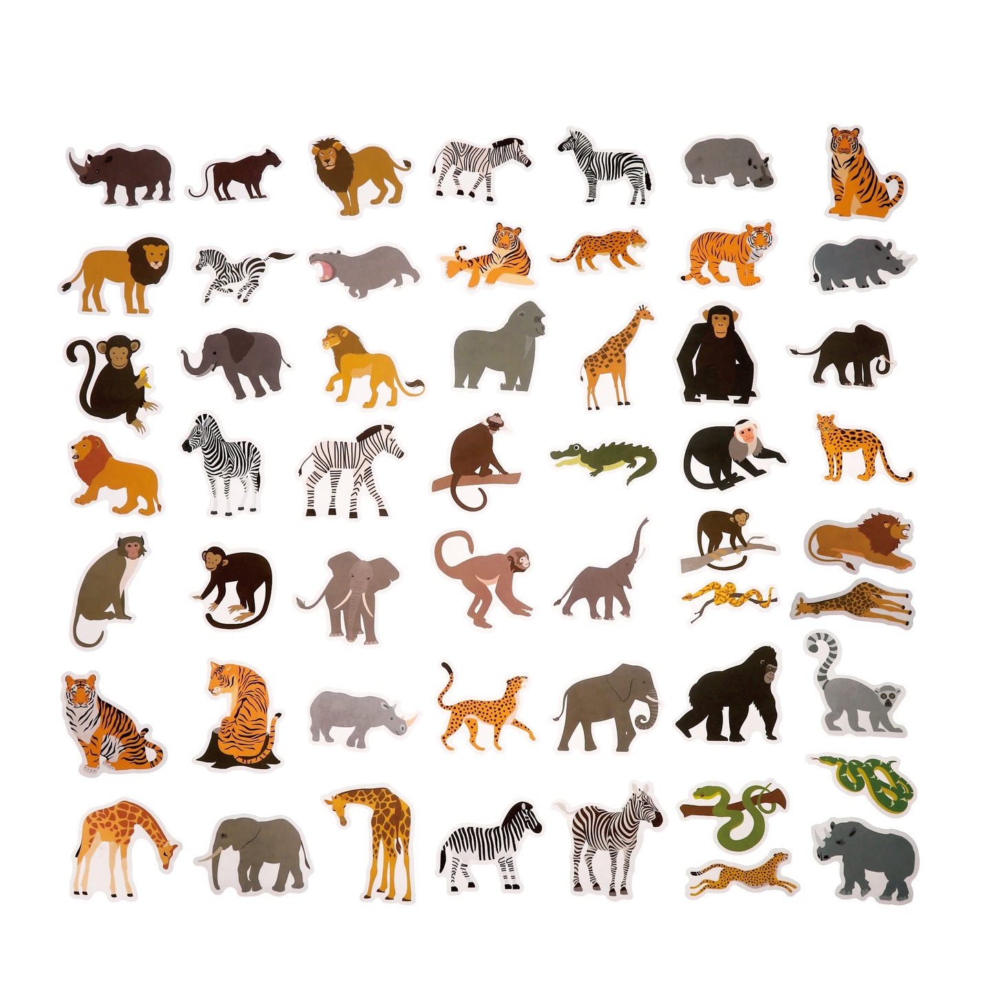 Cleverplay 100 Pack Jungle Safari Stickers – Party Favors & Decorations