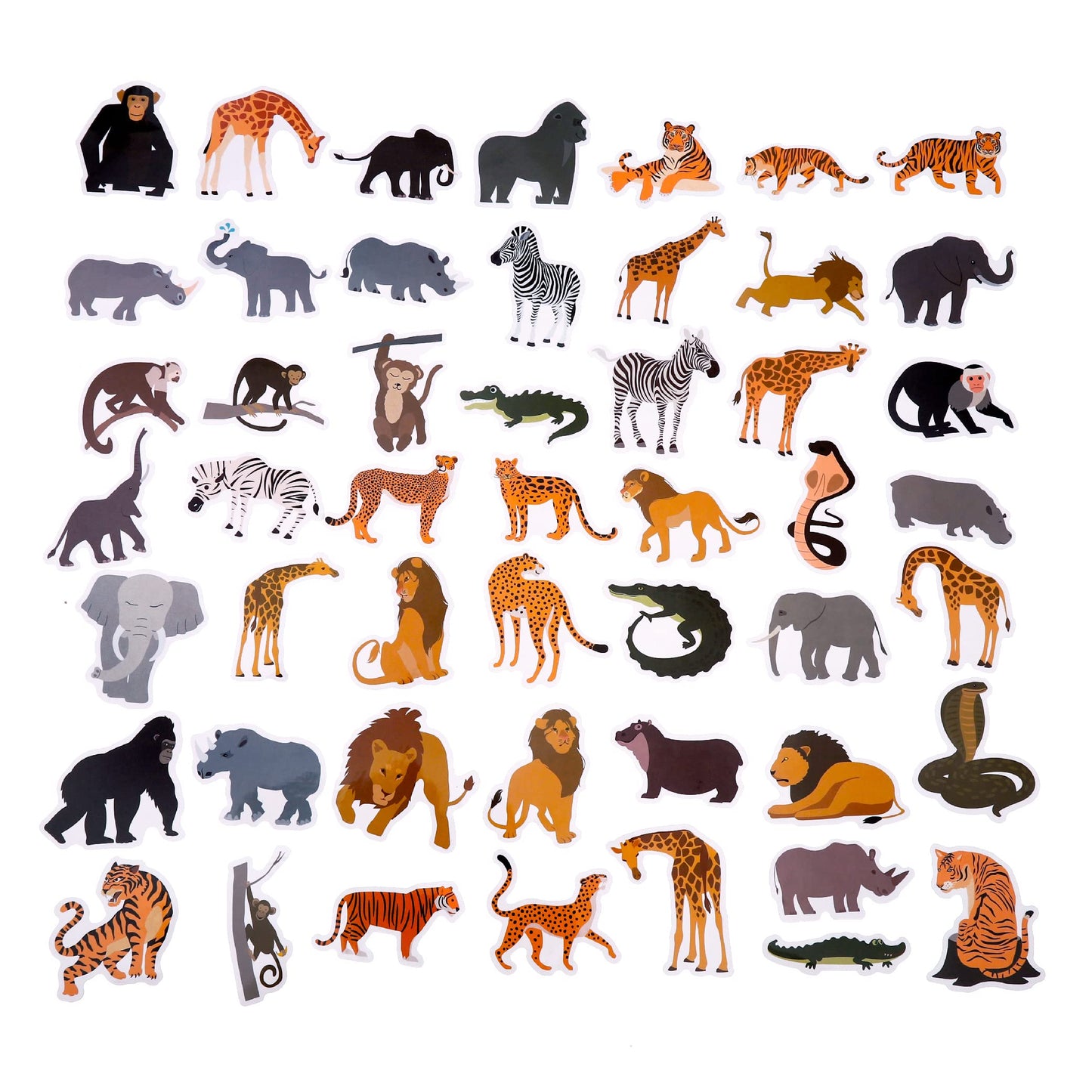 Cleverplay 100 Pack Jungle Safari Stickers – Party Favors & Decorations