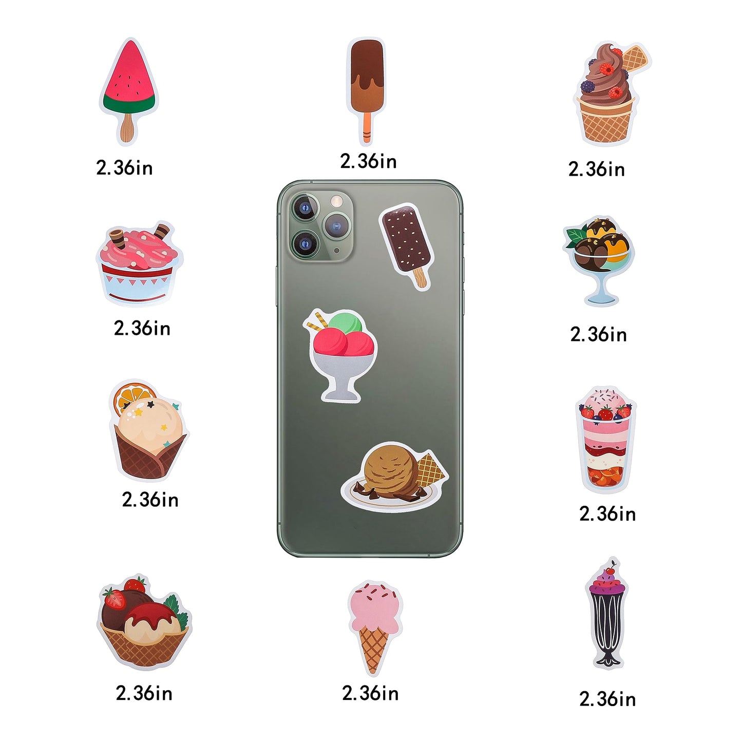 Cleverplay 100 Pack Ice Cream Stickers – Party Favors & Birthday Decor