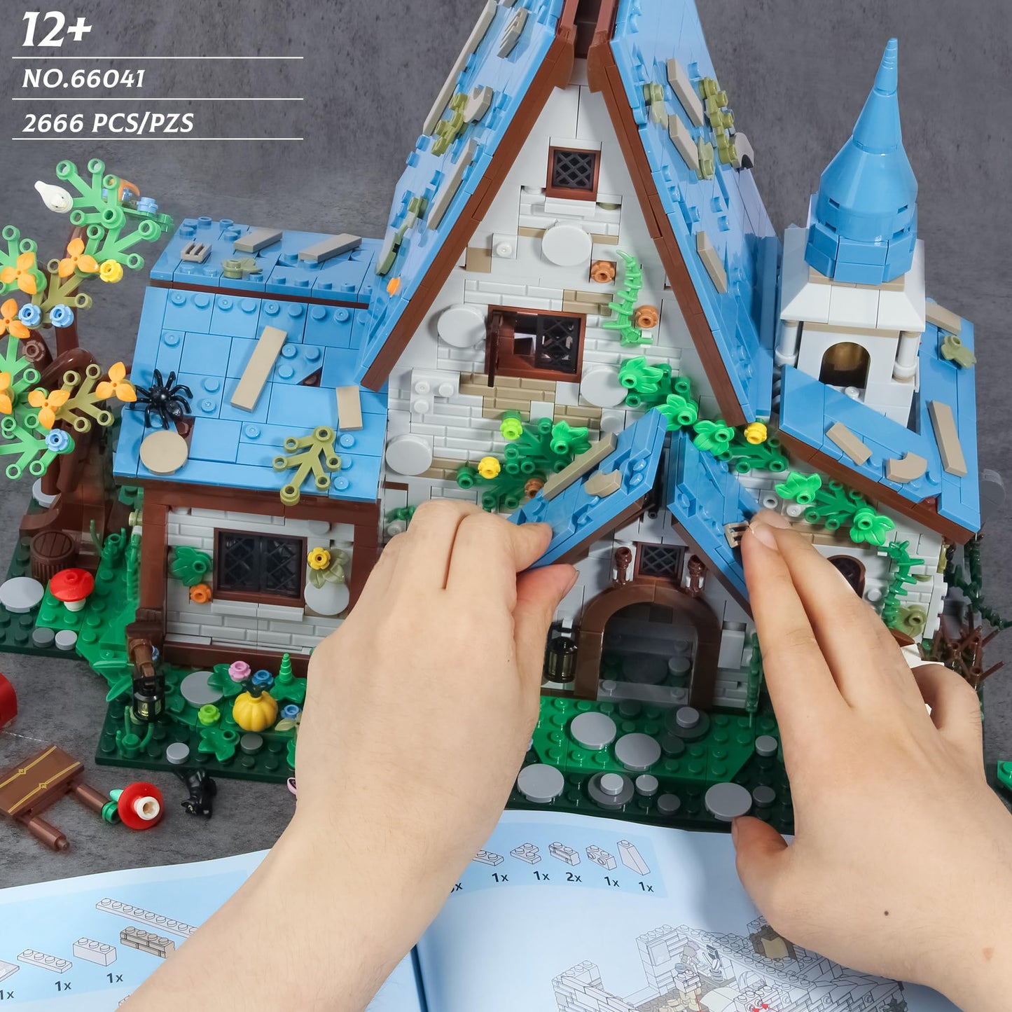 FliCineCrt Magic Stone House Building Block Set – 2666 Pieces, Architecture Kit for Kids 8+