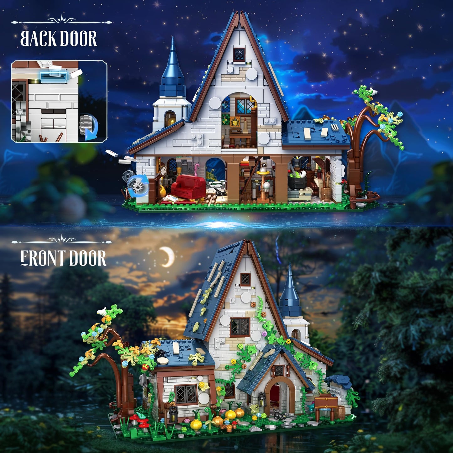FliCineCrt Magic Stone House Building Block Set – 2666 Pieces, Architecture Kit for Kids 8+
