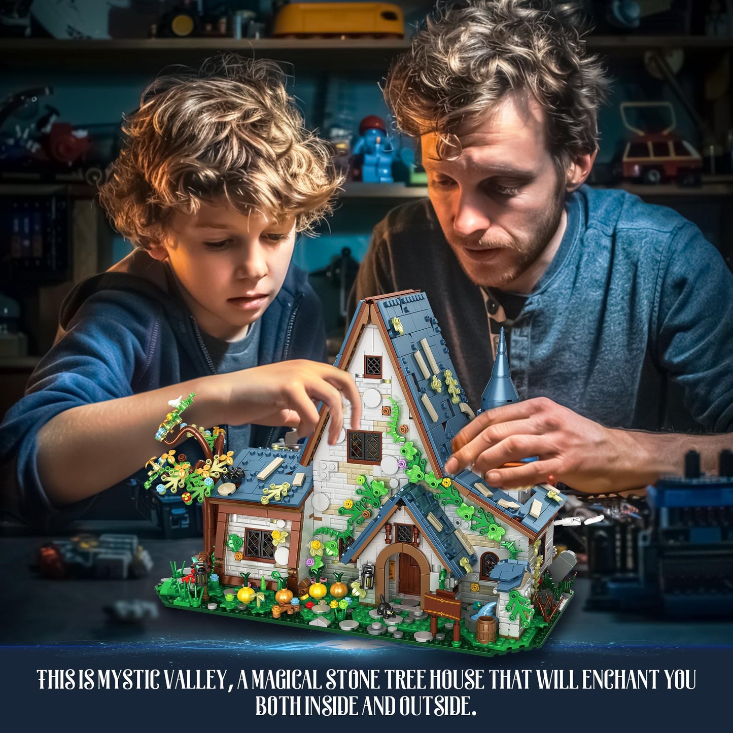 FliCineCrt Magic Stone House Building Block Set – 2666 Pieces, Architecture Kit for Kids 8+