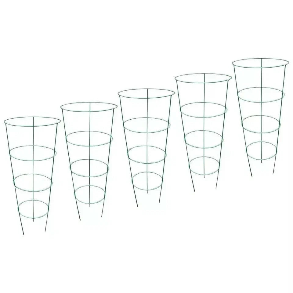 5 Piece Conical Plant Support Trellis Cages for Climbing Plants & Garden Flowers