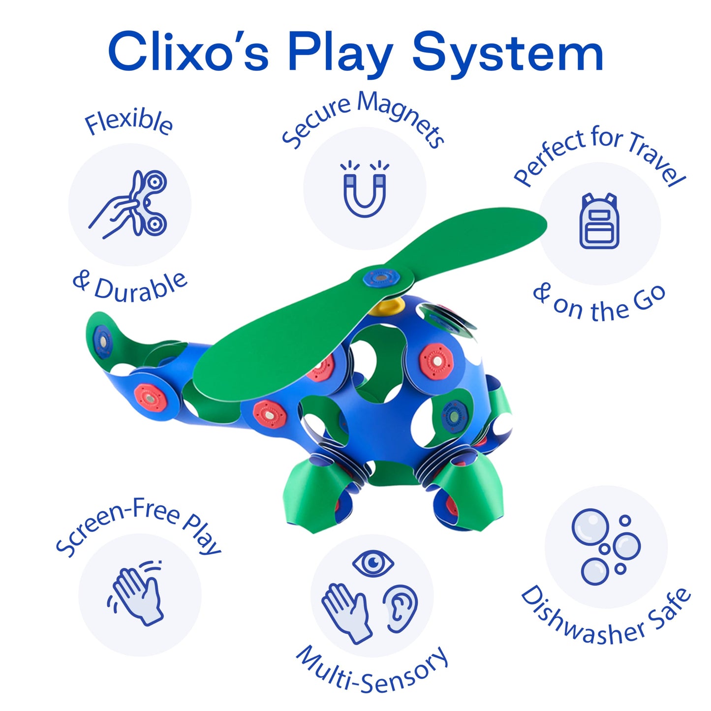 Clixo Crew 30 Piece Pack – Flexible Magnetic Building Toy for Imagination, STEM Play, and On-The-Go Fun (Ages 4–99)