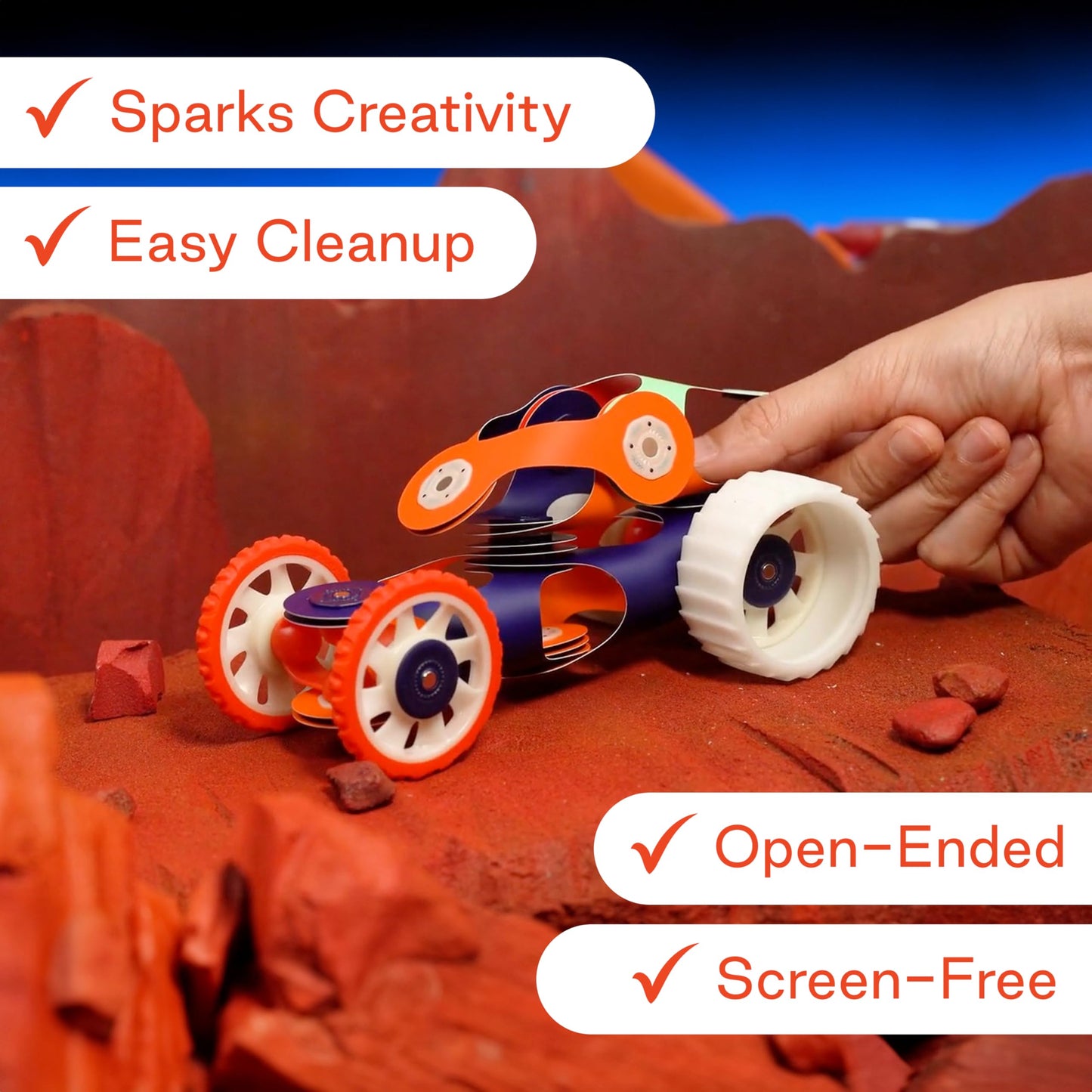Clixo Mars Rover Pack: Glow-in-the-Dark Magnetic Building Toy for Kids 6+ | 30 Pieces