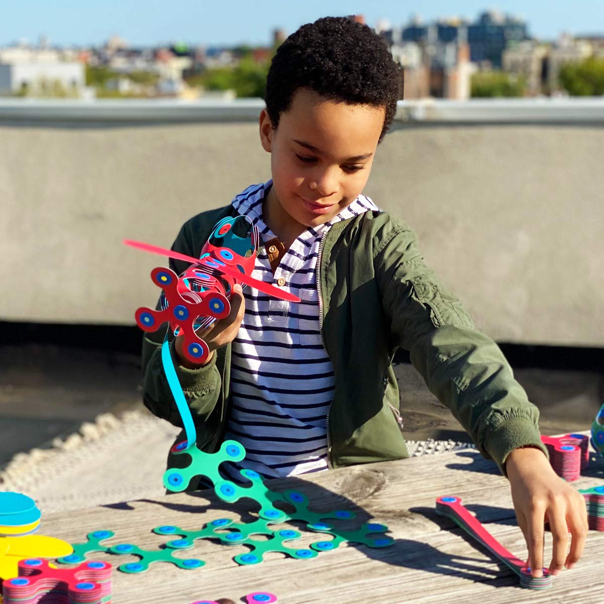 Clixo Rainbow 42 Piece Pack | Flexible Magnetic Building Toy for STEM Play