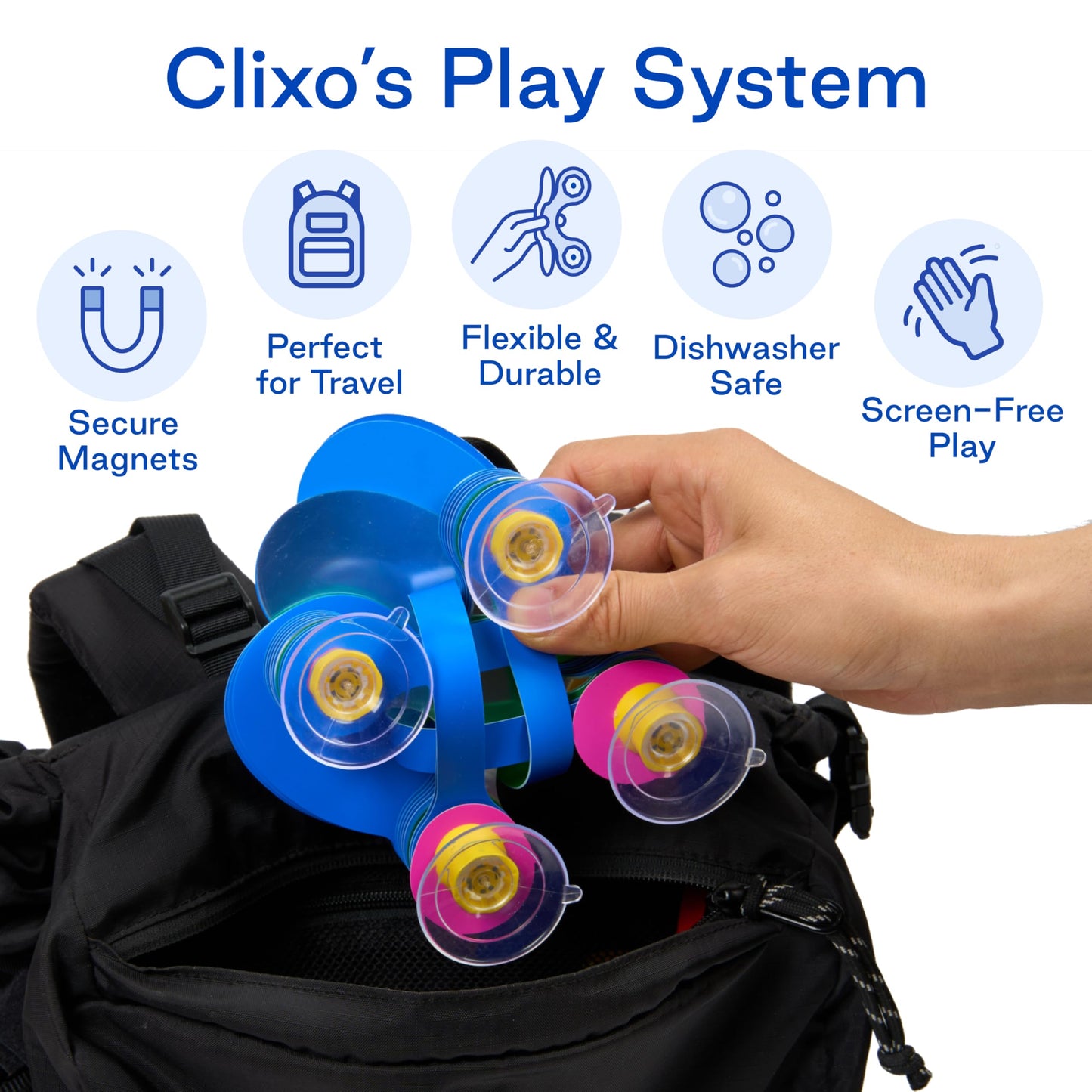 Clixo Window Travel Pack – 24-Piece Suncatcher Kit for Car & Plane Windows