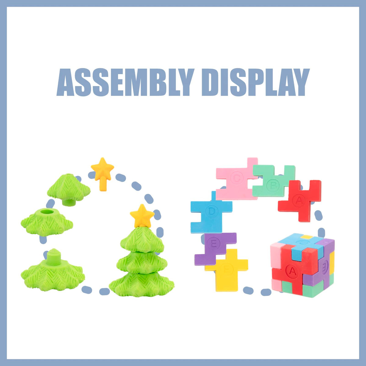 Clock King 110pcs 3D Erasers – Cute Kids Desk Toys & Classroom Rewards