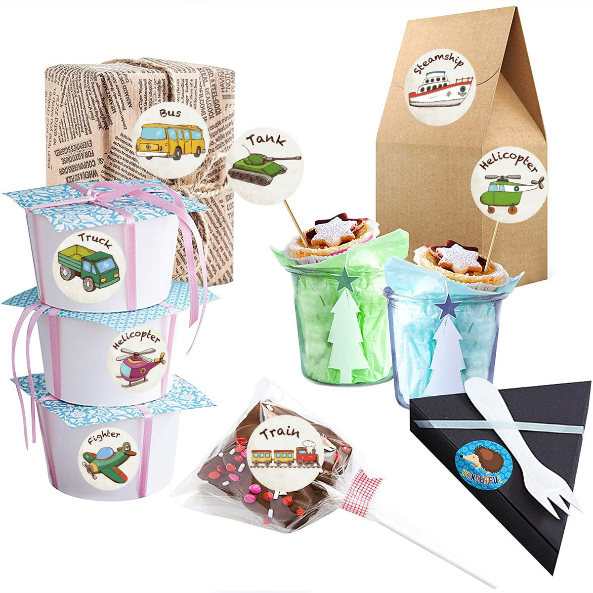 CLOSOCKEY 1000Pcs Cartoon Transportation Sticker Roll – Trucks, Buses and More for Class Rewards