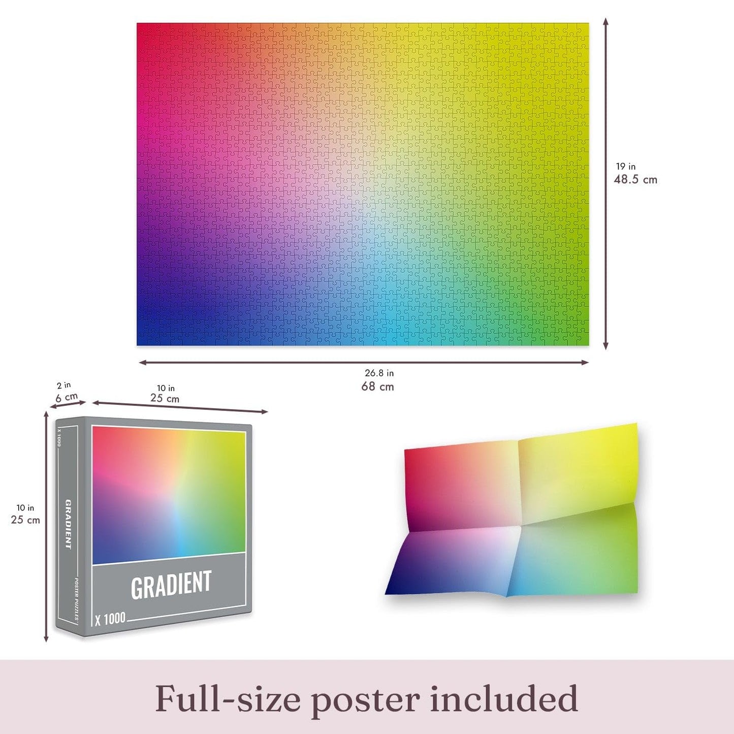 Cloudberries Gradient Puzzle – 1000-Piece Jigsaw for Adults with Rainbow Color Gradient