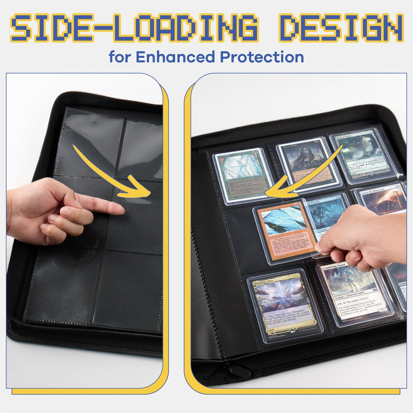 CLOVERCAT 9-Pocket Toploader Binder – Holds 252 Cards with 20 Top Loaders (Red)