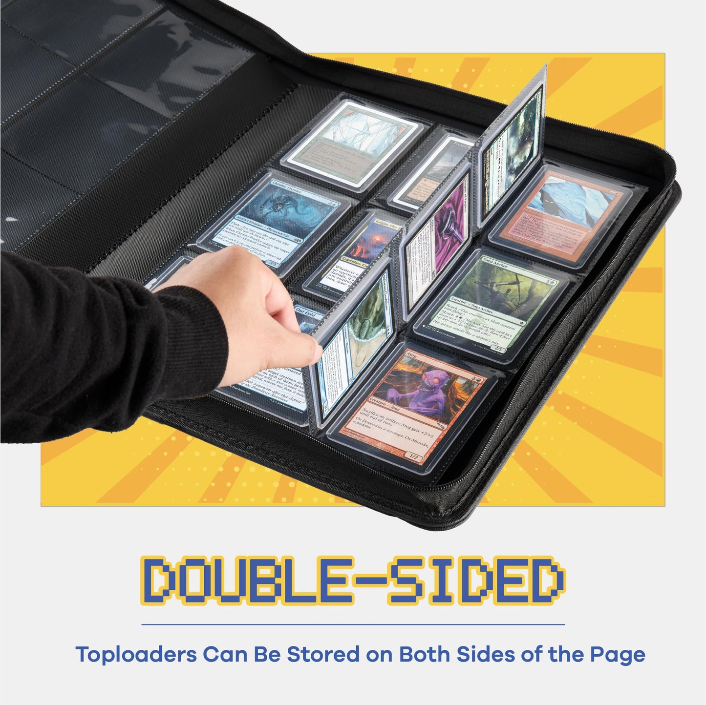 CLOVERCAT 9-Pocket Toploader Binder – Premium Card Album (Pink), Holds 252 Cards