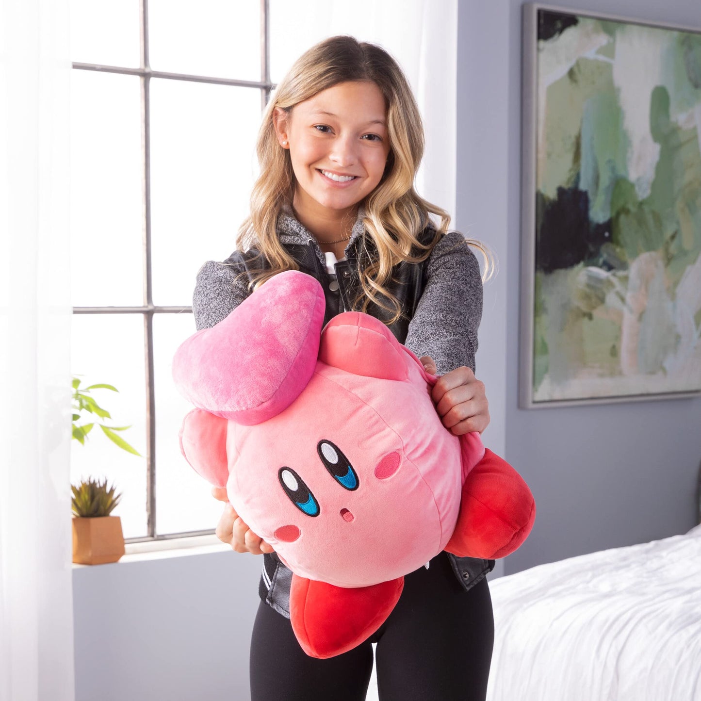 Club Mocchi Mocchi Kirby Plush - Kirby & Friend Heart 15-Inch Squishy Plush