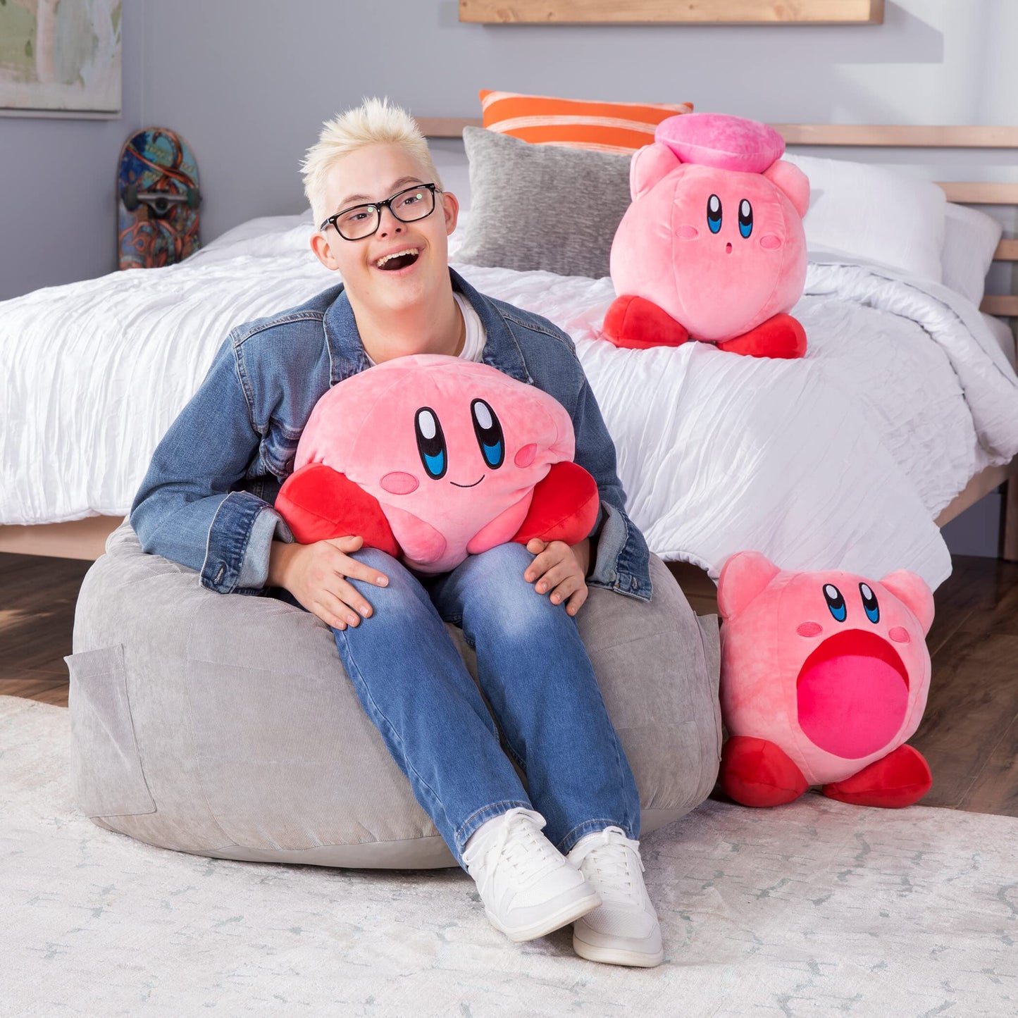 Club Mocchi Mocchi Kirby Plush - Kirby & Friend Heart 15-Inch Squishy Plush